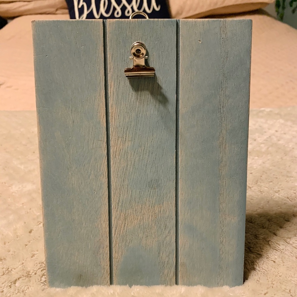 Teal wooden weathered frame